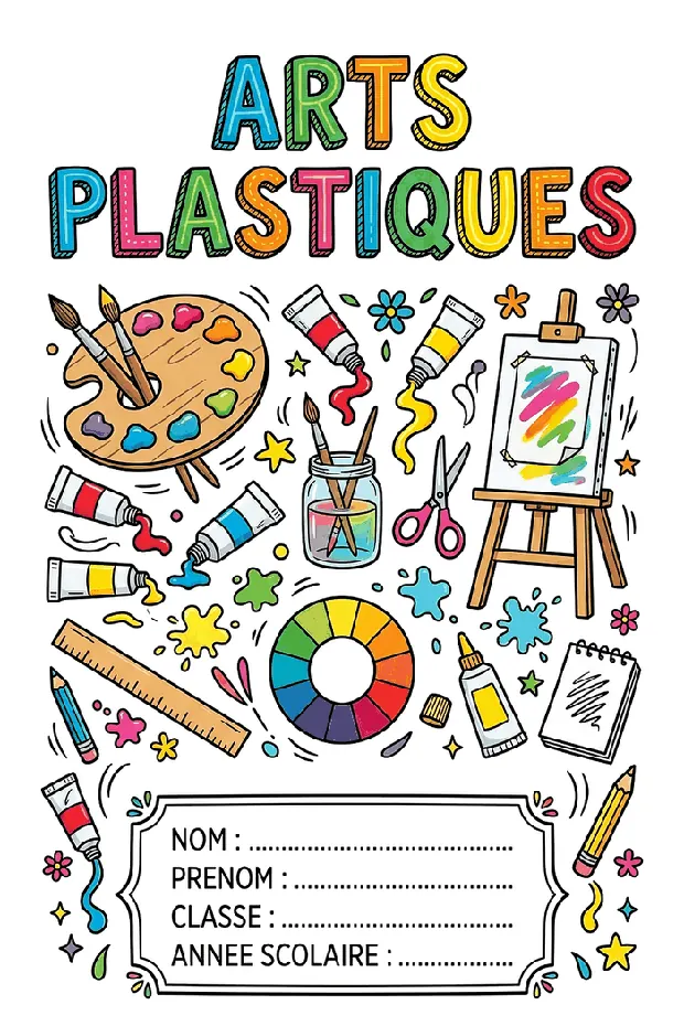 Page de garde Arts plastiques à imprimer, format A4
