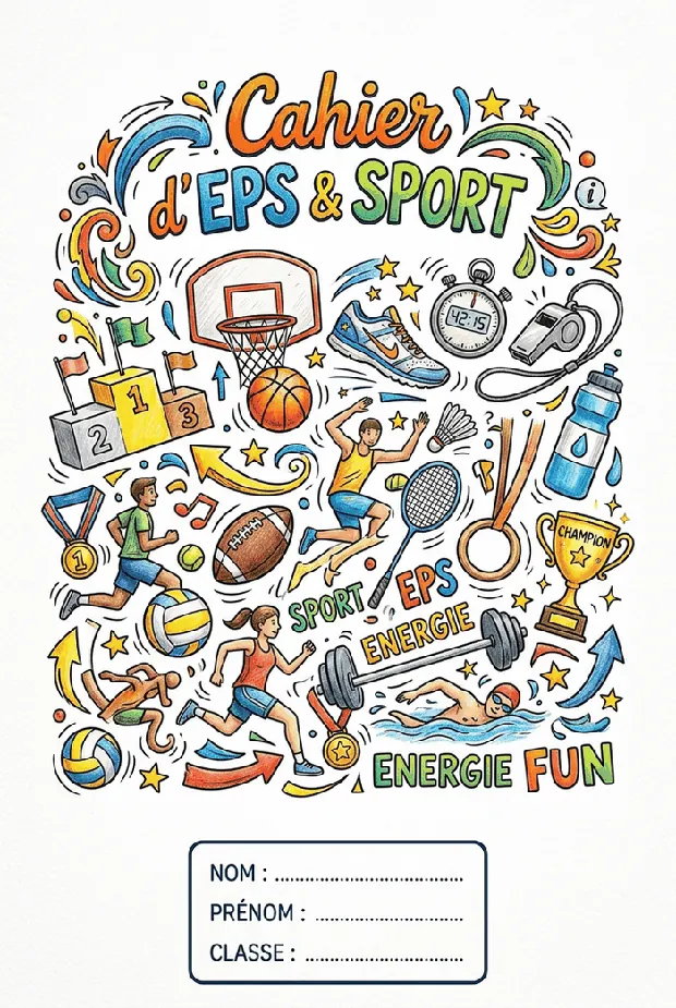 Page de garde EPS et Sport à imprimer, format A4
