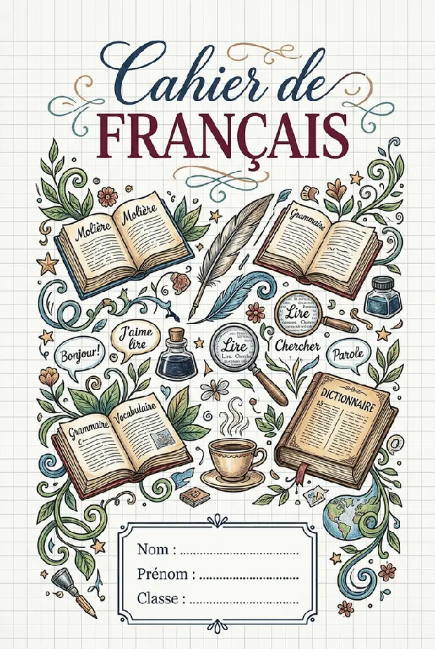 Page de garde Français à imprimer, format A4