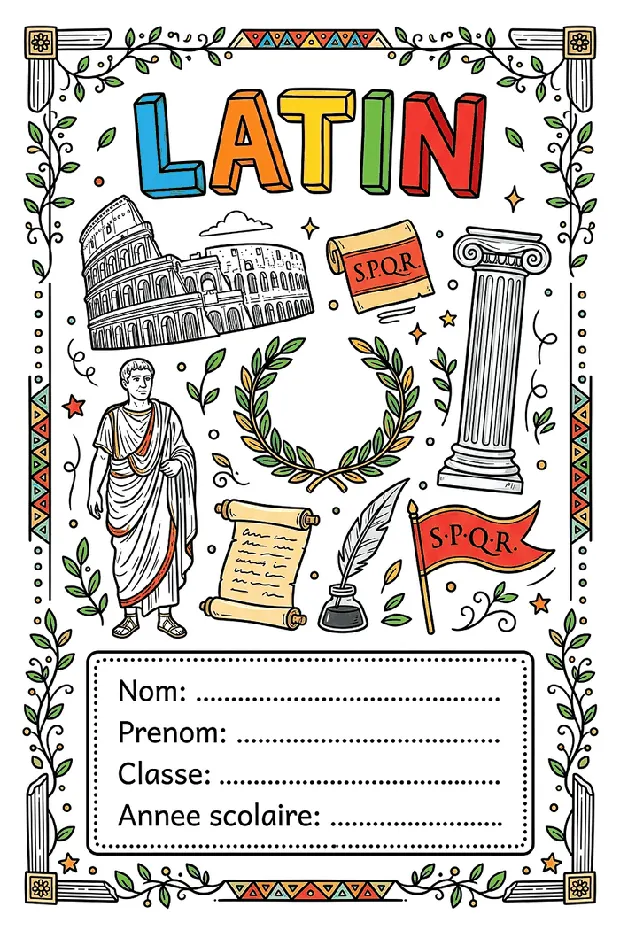 Page de garde Latin à imprimer, format A4