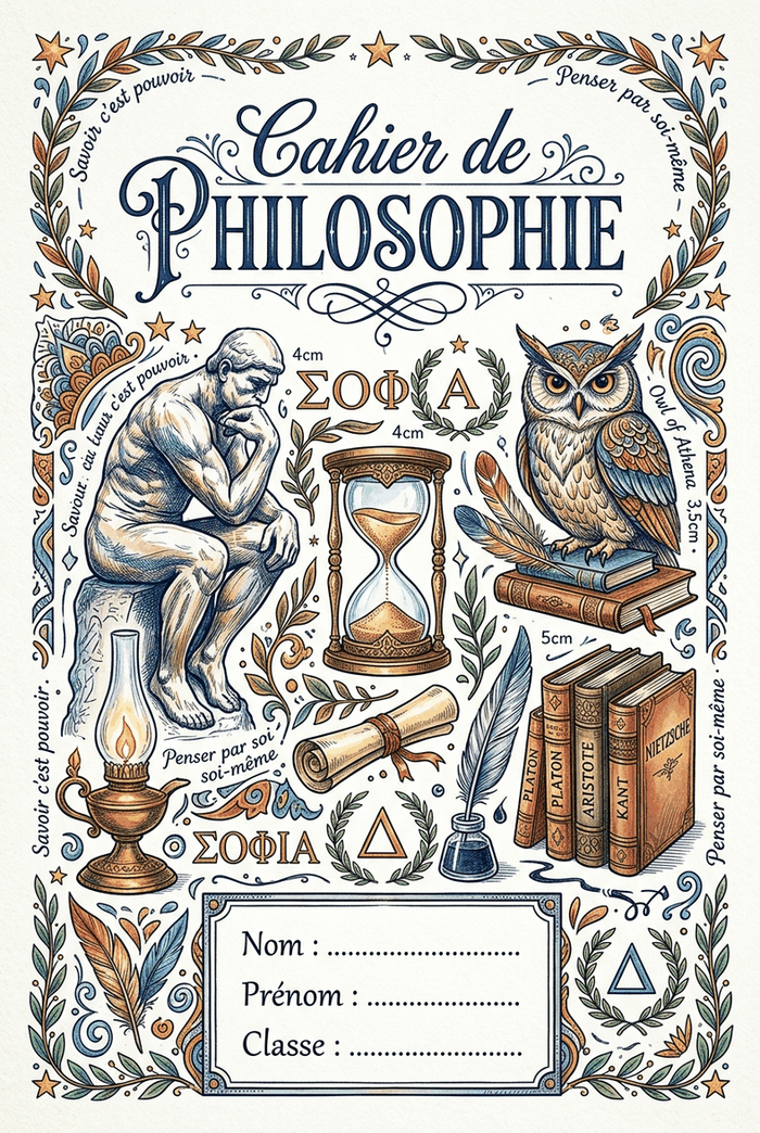 Page de garde de Philosophie à imprimer, modèle A4