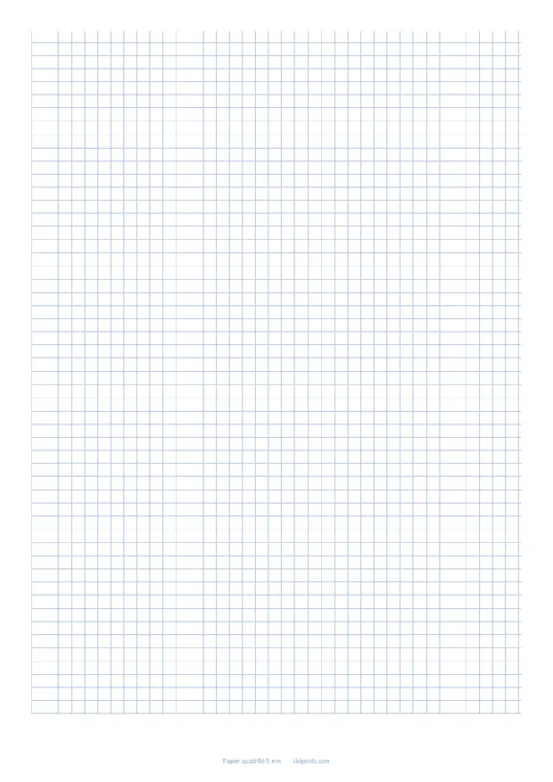Papier quadrillé 5 mm à imprimer, format A4